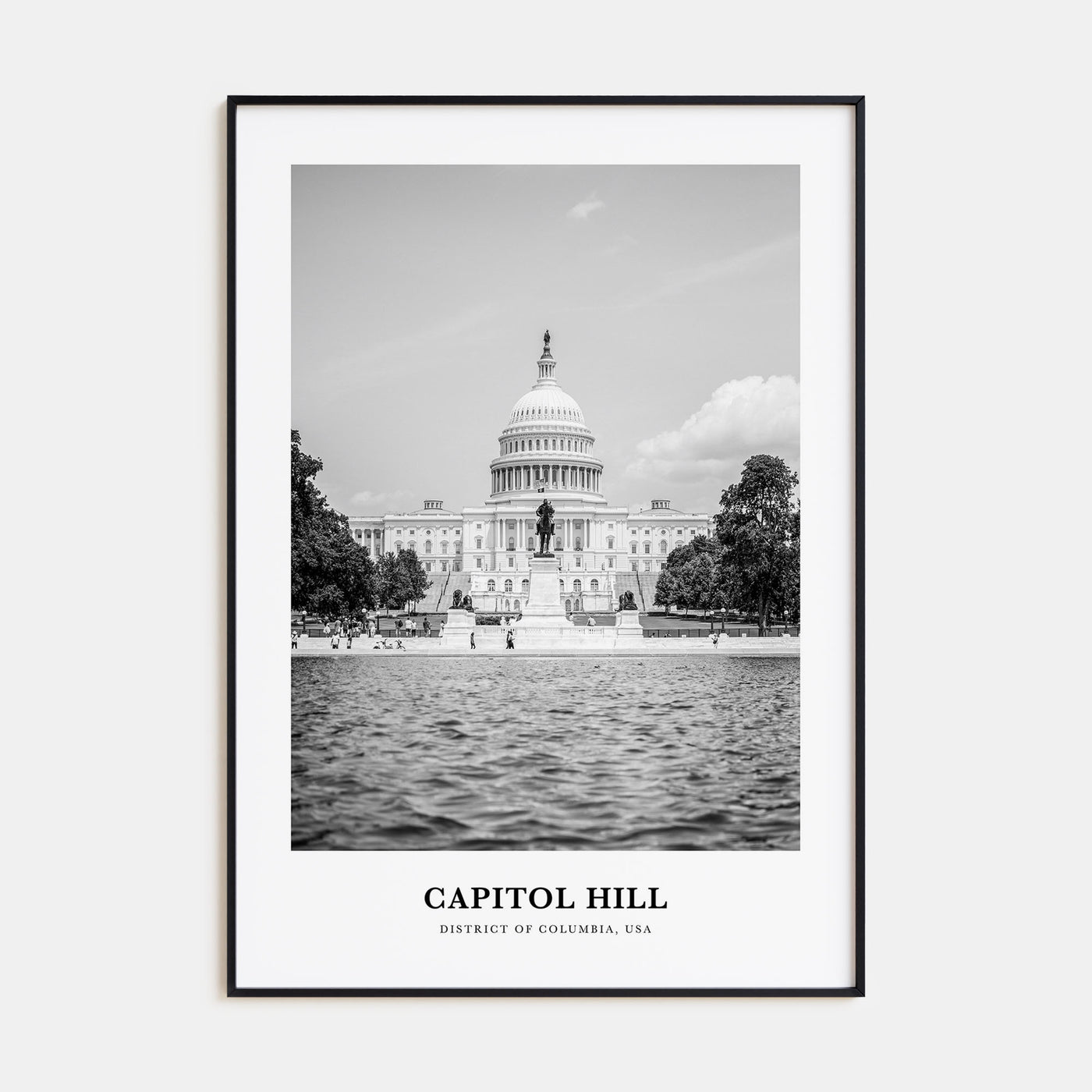 Capitol Hill Portrait B&W Poster