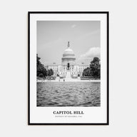 Capitol Hill Portrait B&W Poster
