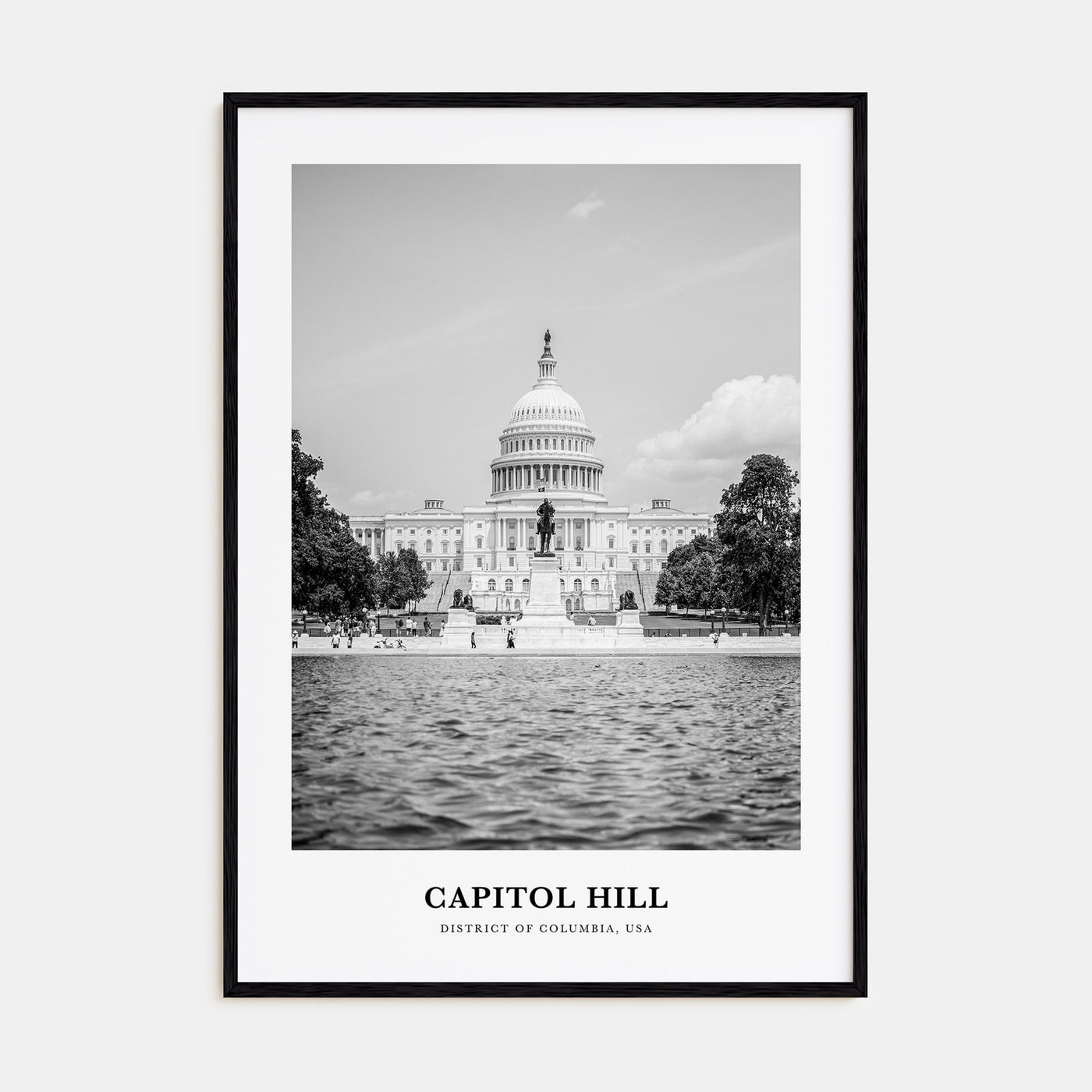 Capitol Hill Portrait B&W Poster
