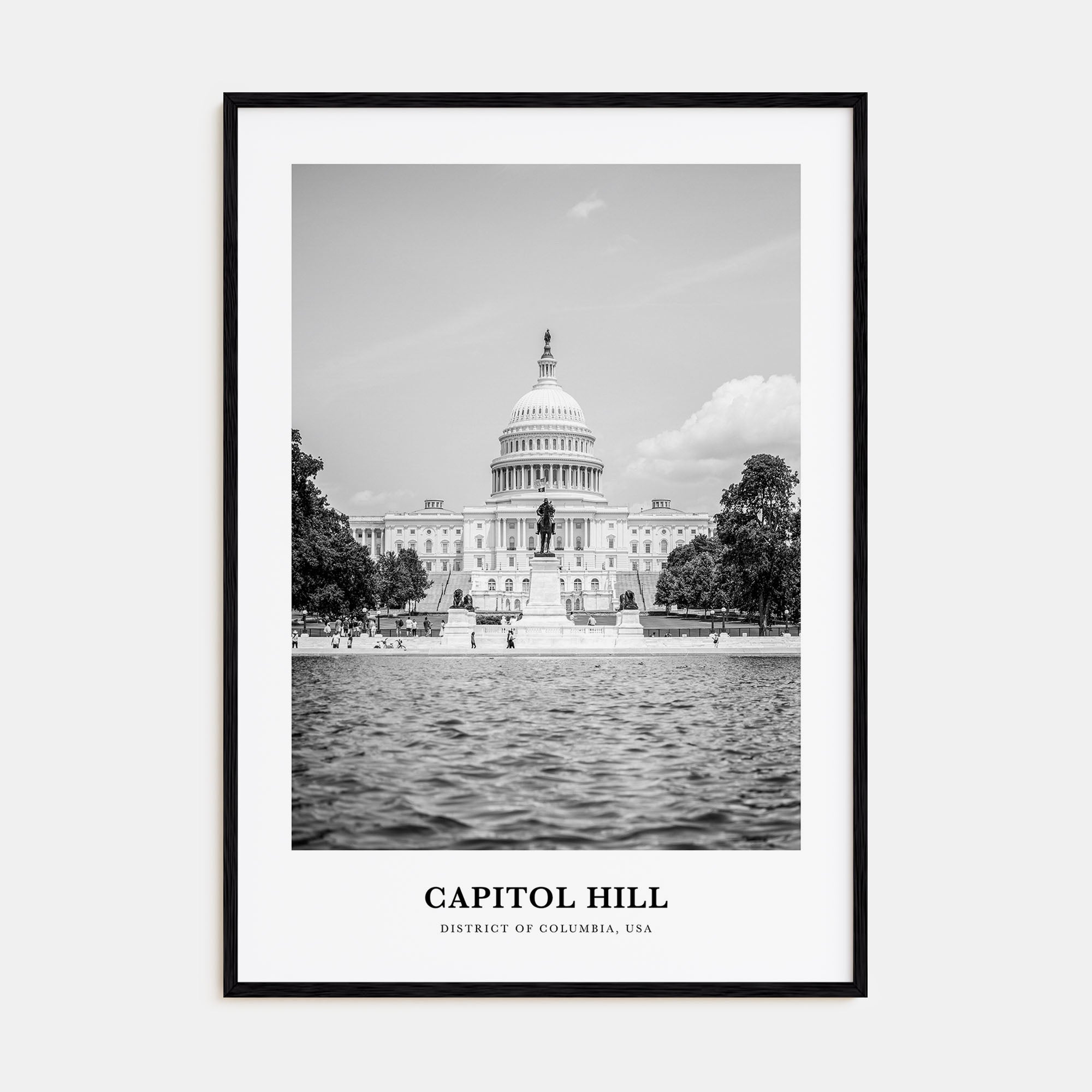 Capitol Hill Portrait B&W Poster