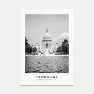Capitol Hill Portrait B&W Poster