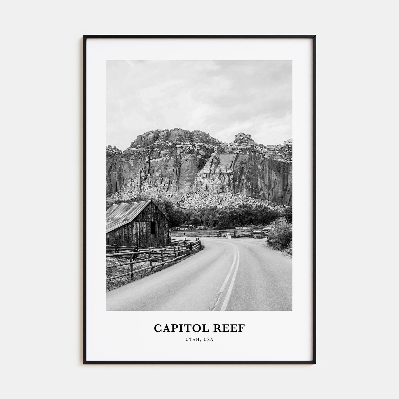 Capitol Reef National Park Portrait B&W Poster
