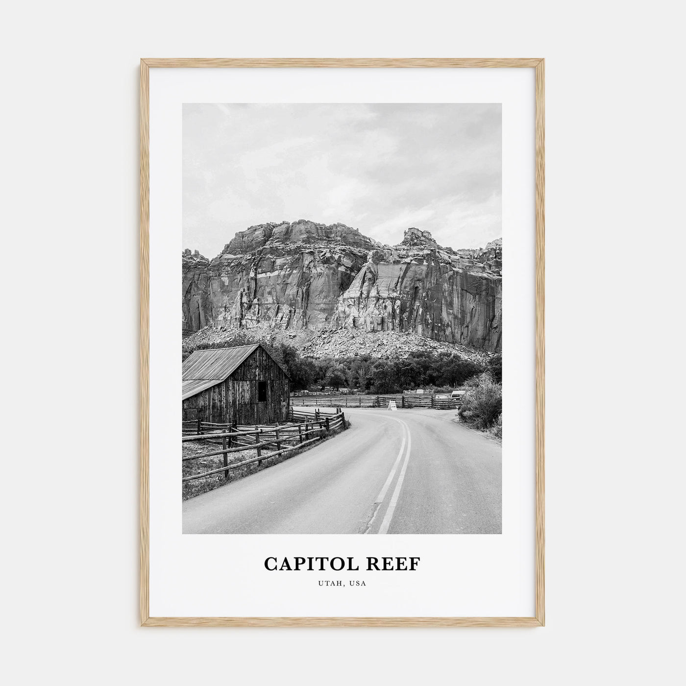 Capitol Reef National Park Portrait B&W Poster