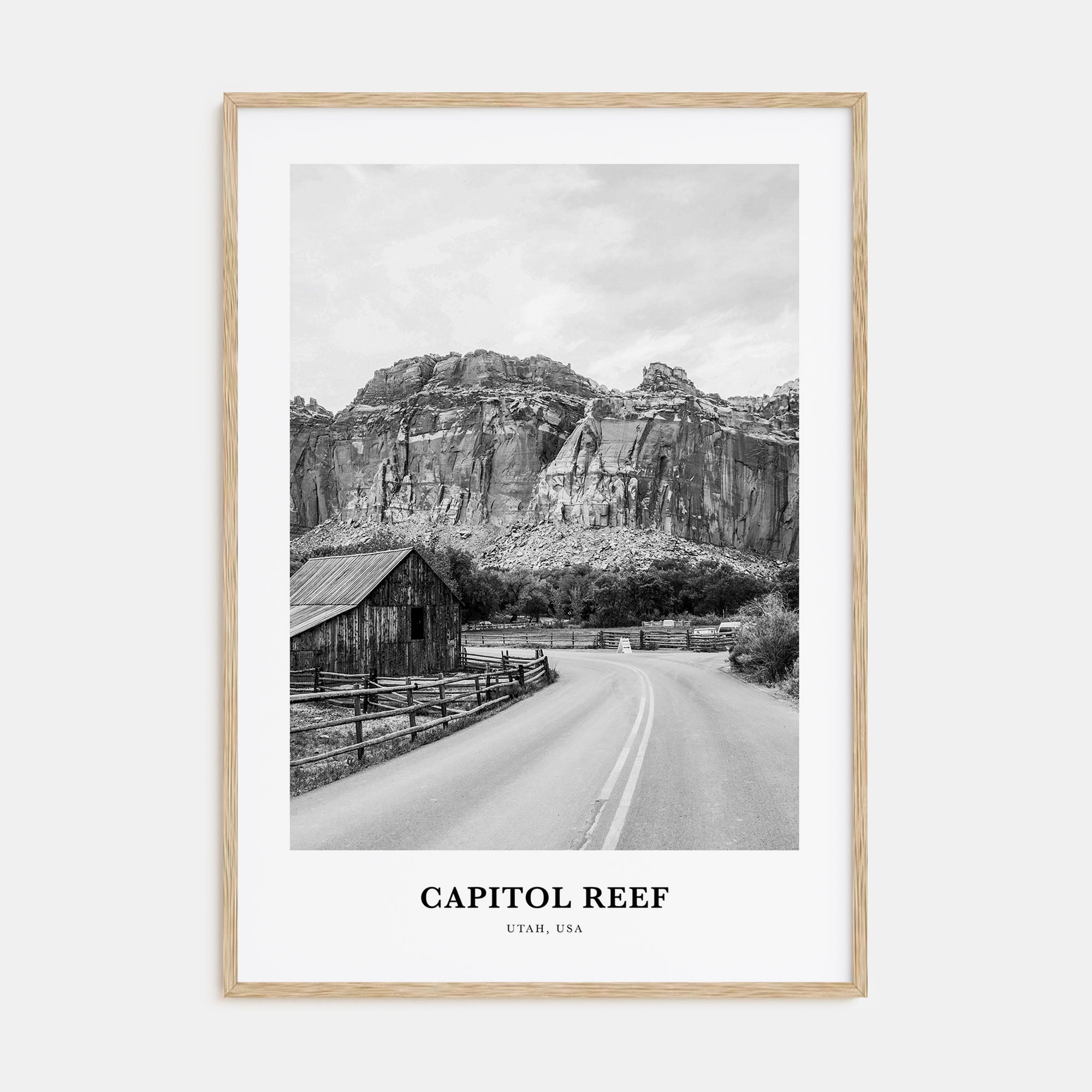 Capitol Reef National Park Portrait B&W Poster