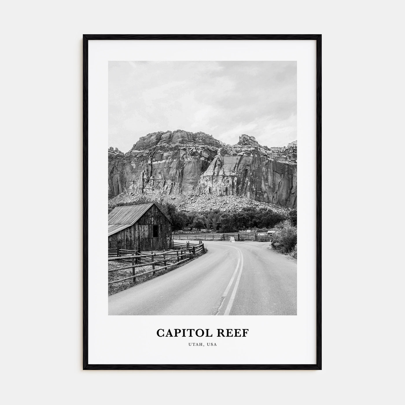 Capitol Reef National Park Portrait B&W Poster