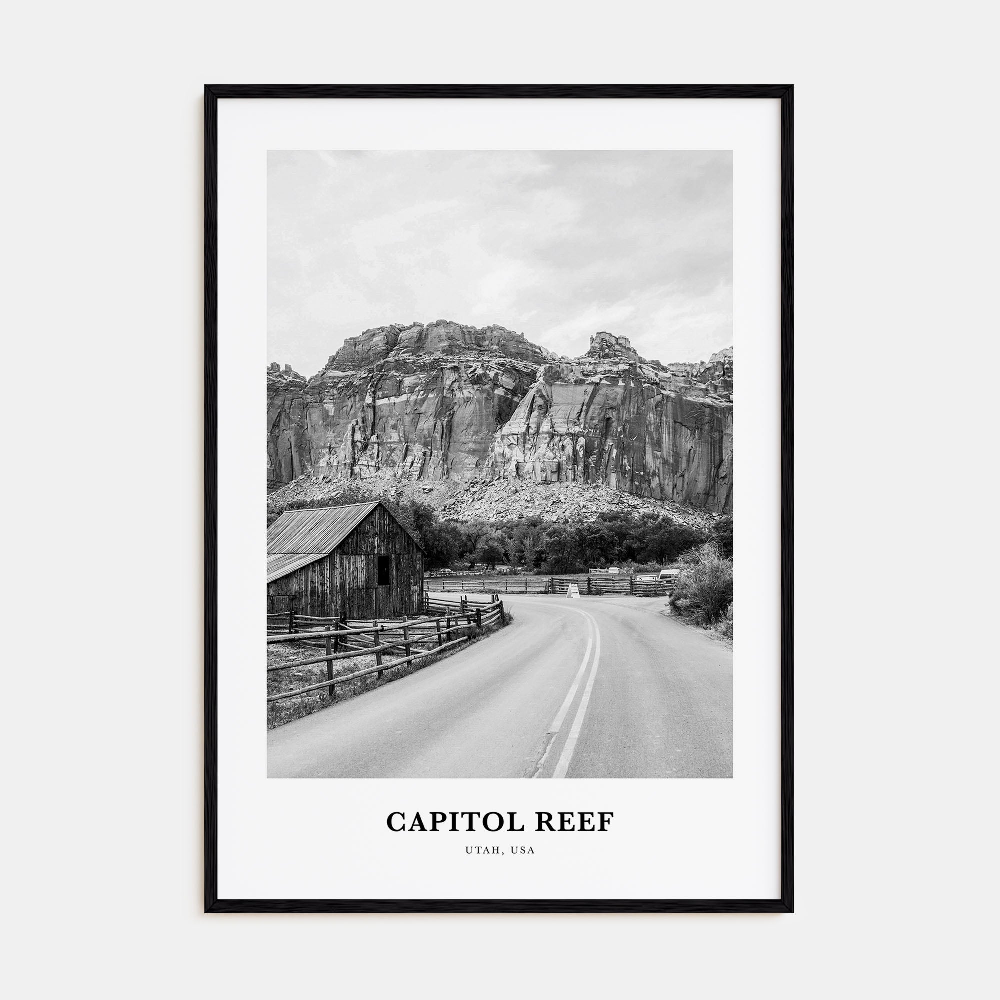 Capitol Reef National Park Portrait B&W Poster