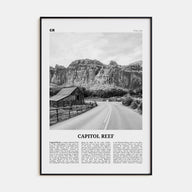 Capitol Reef National Park Travel B&W Poster