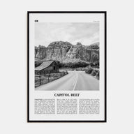 Capitol Reef National Park Travel B&W Poster
