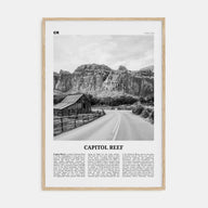 Capitol Reef National Park Travel B&W Poster