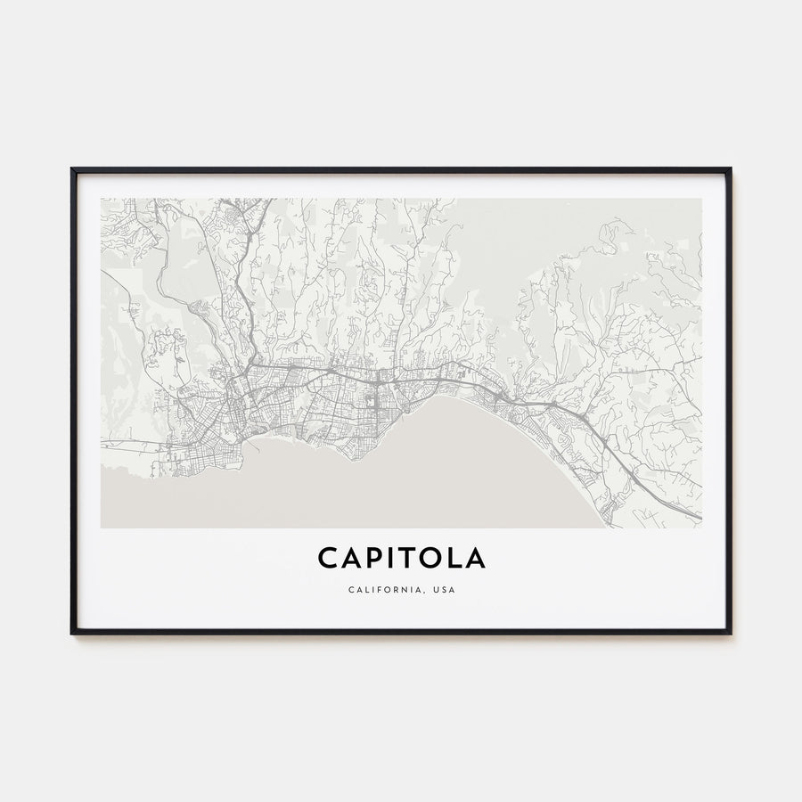 Capitola Map Landscape Poster