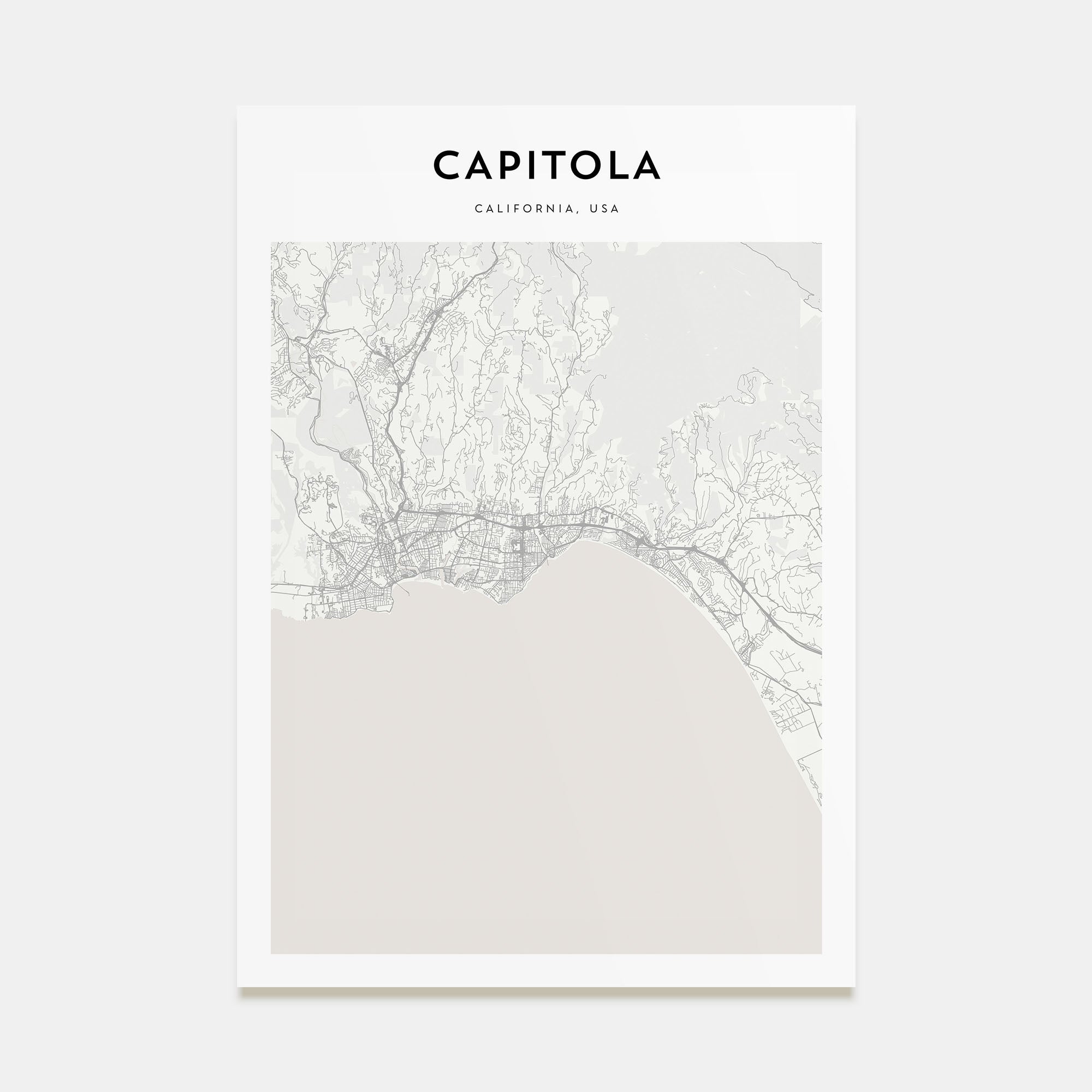 Capitola Map Portrait Poster