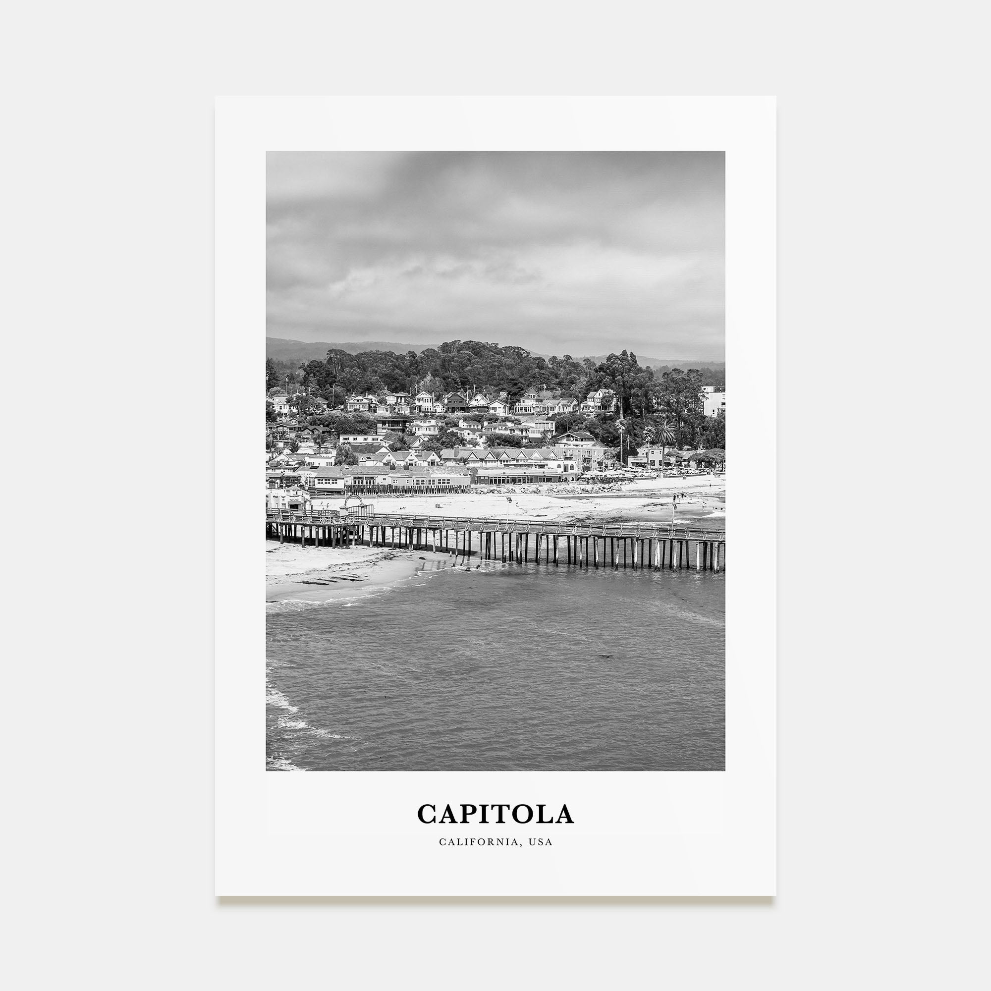Capitola Portrait B&W Poster