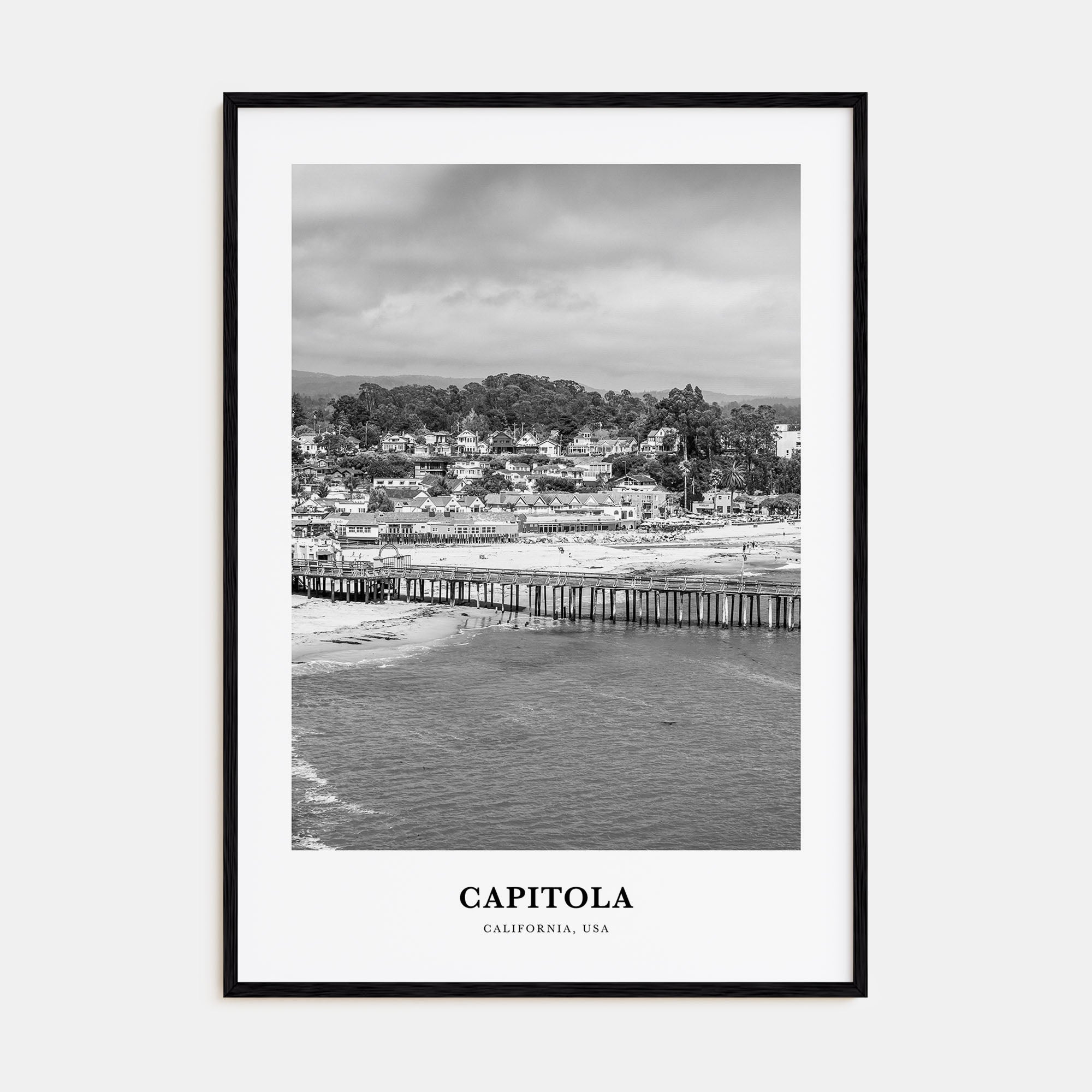 Capitola Portrait B&W Poster