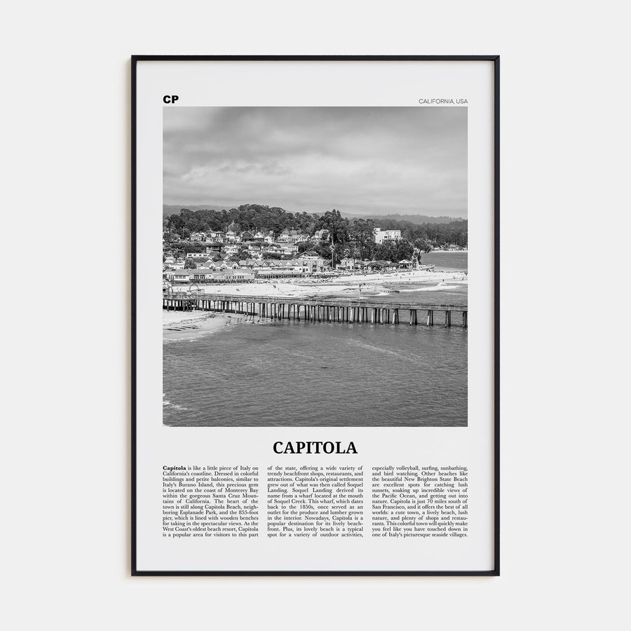 Capitola Travel B&W Poster