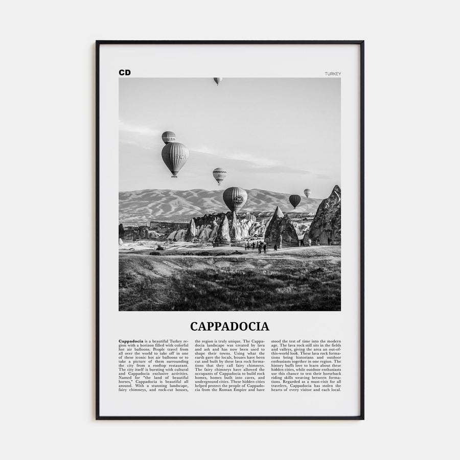Cappadocia Travel B&W Poster