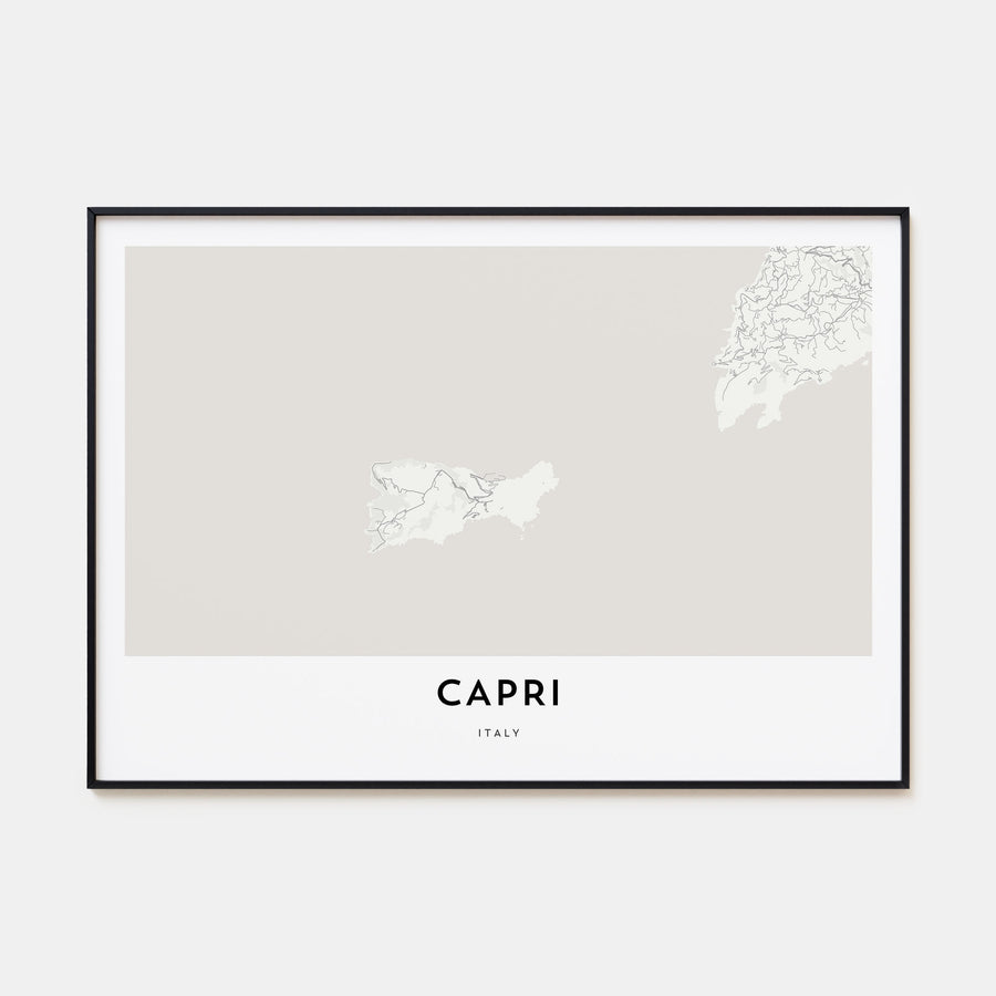Capri Map Landscape Poster