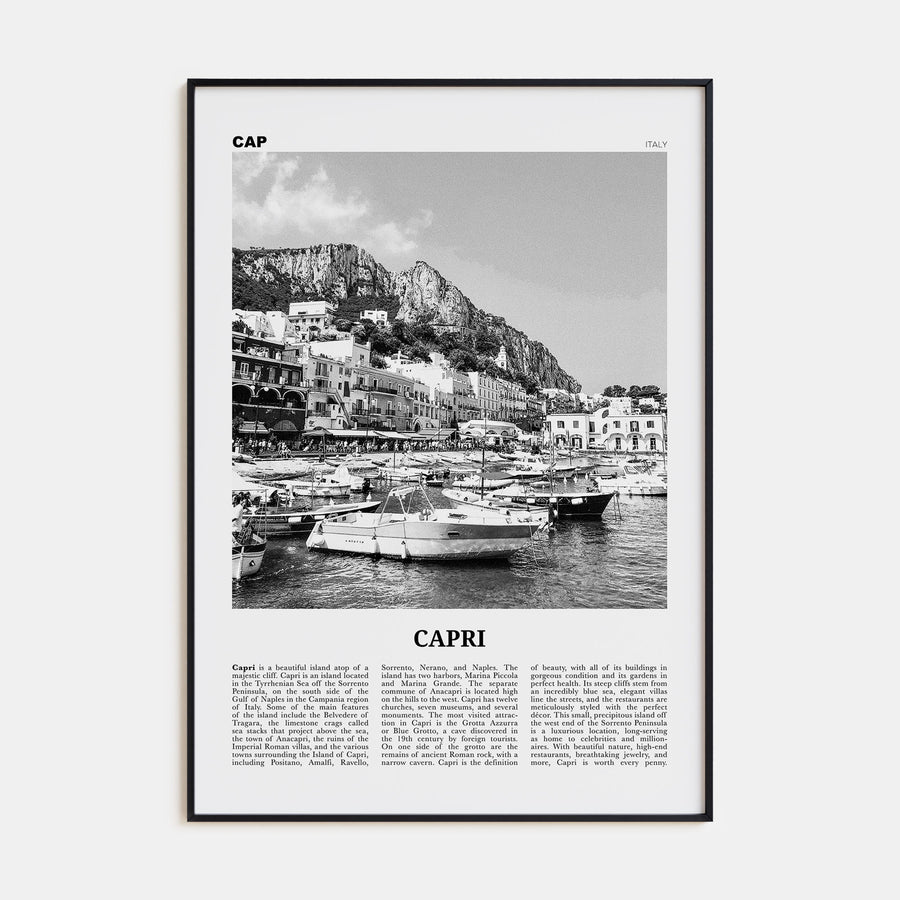 Capri Travel B&W Poster