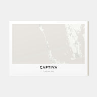 Captiva Map Landscape Poster