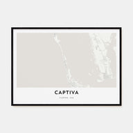 Captiva Map Landscape Poster
