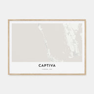 Captiva Map Landscape Poster