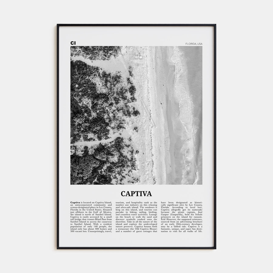 Captiva Travel B&W No 1 Poster