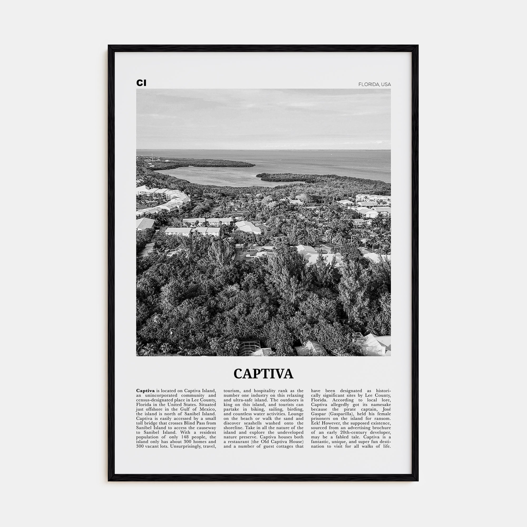 Captiva Travel B&W No 2 Poster