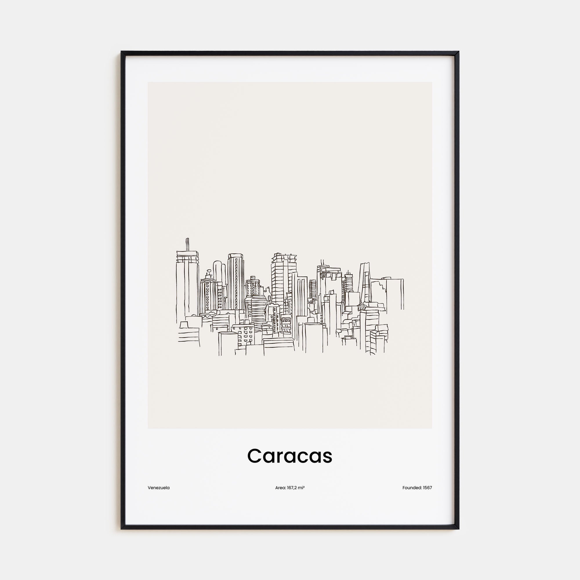 Caracas Drawn Poster