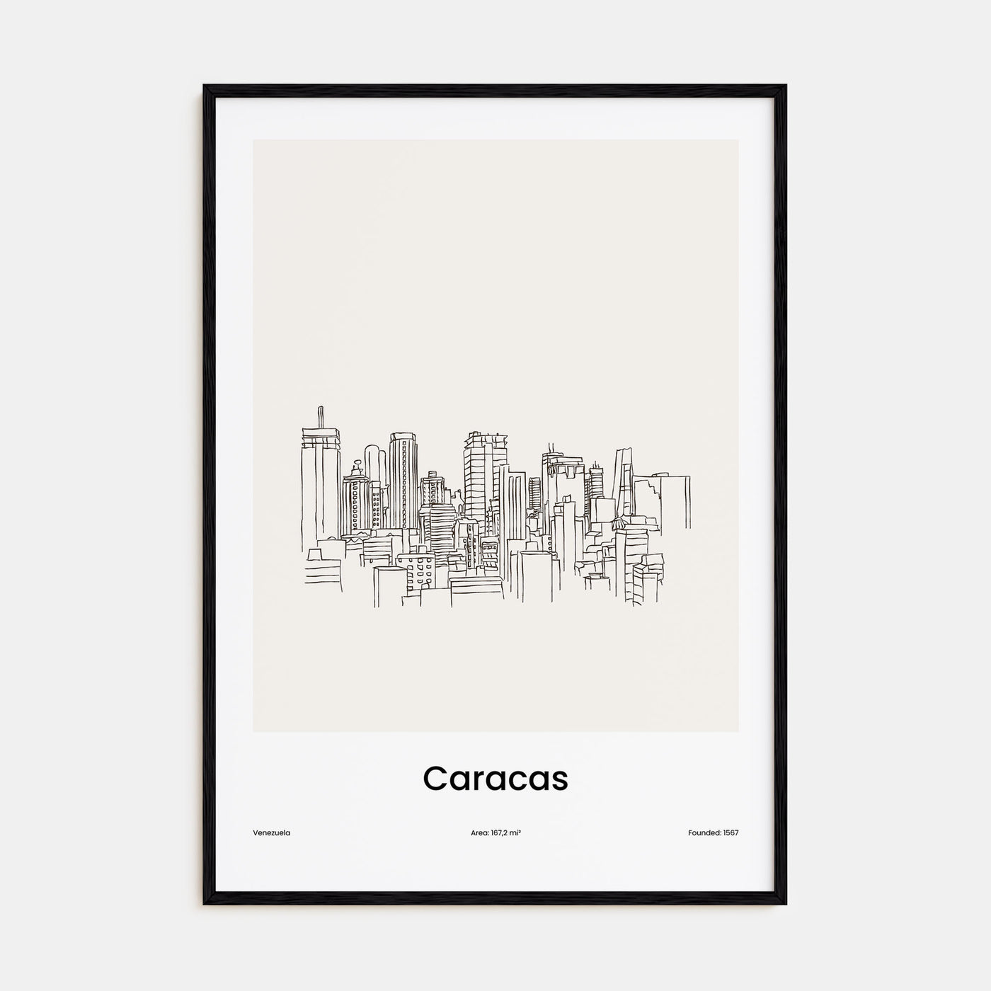 Caracas Drawn Poster