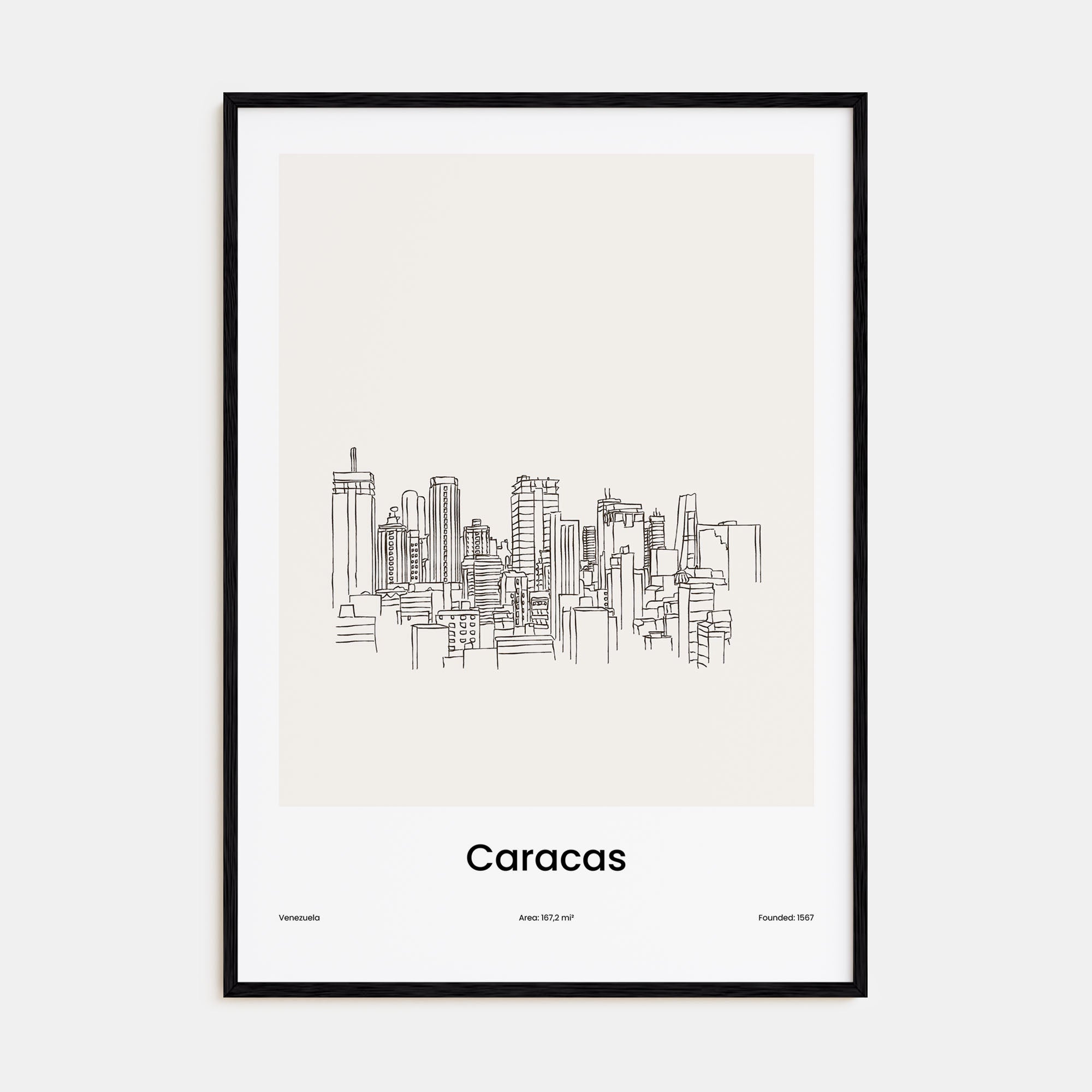 Caracas Drawn Poster