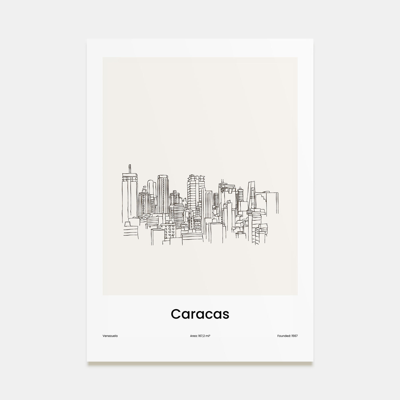 Caracas Drawn Poster
