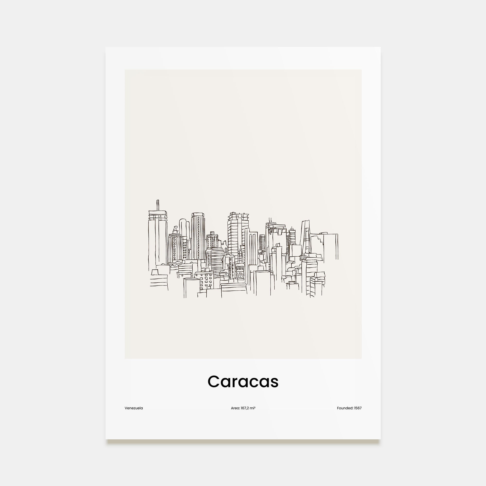 Caracas Drawn Poster
