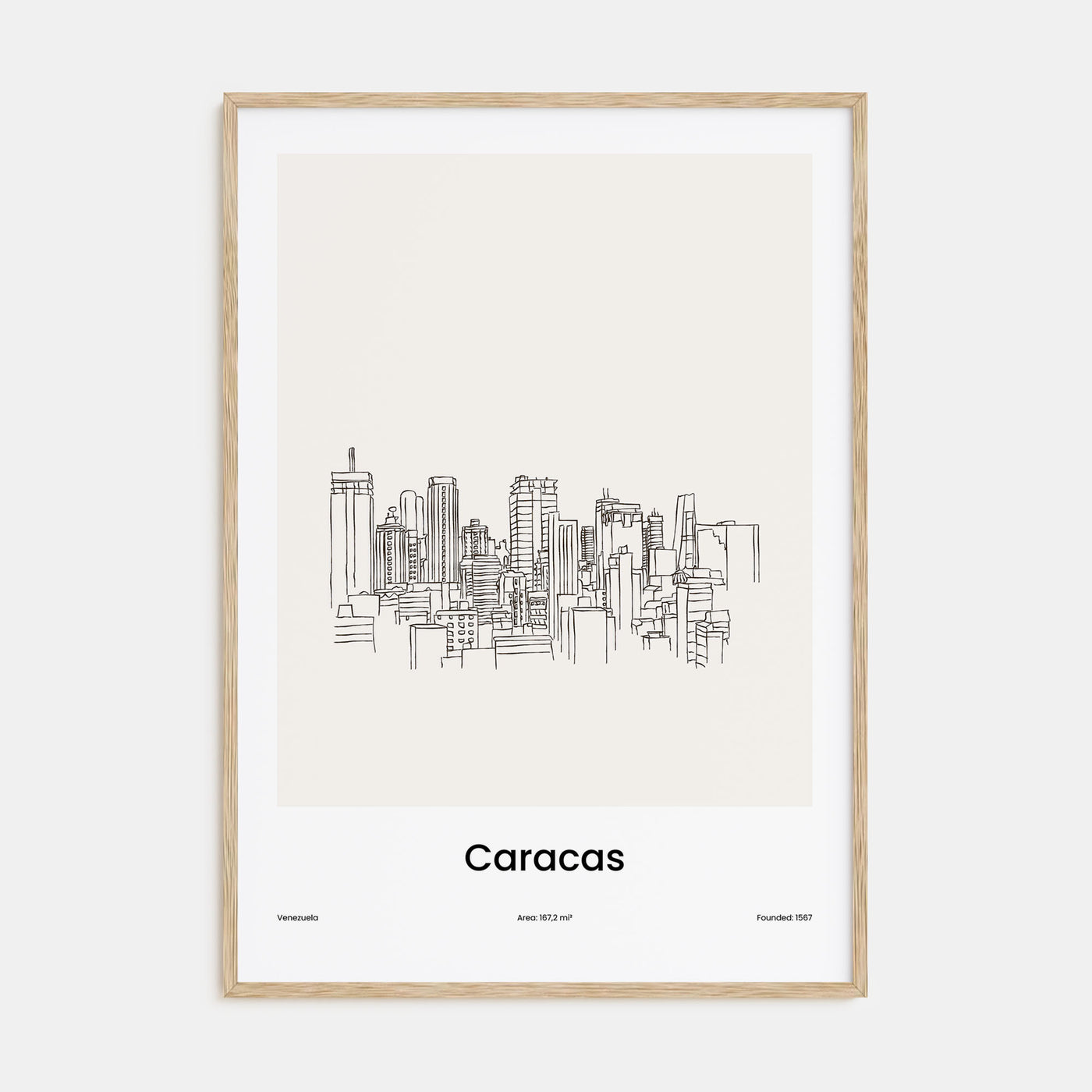 Caracas Drawn Poster