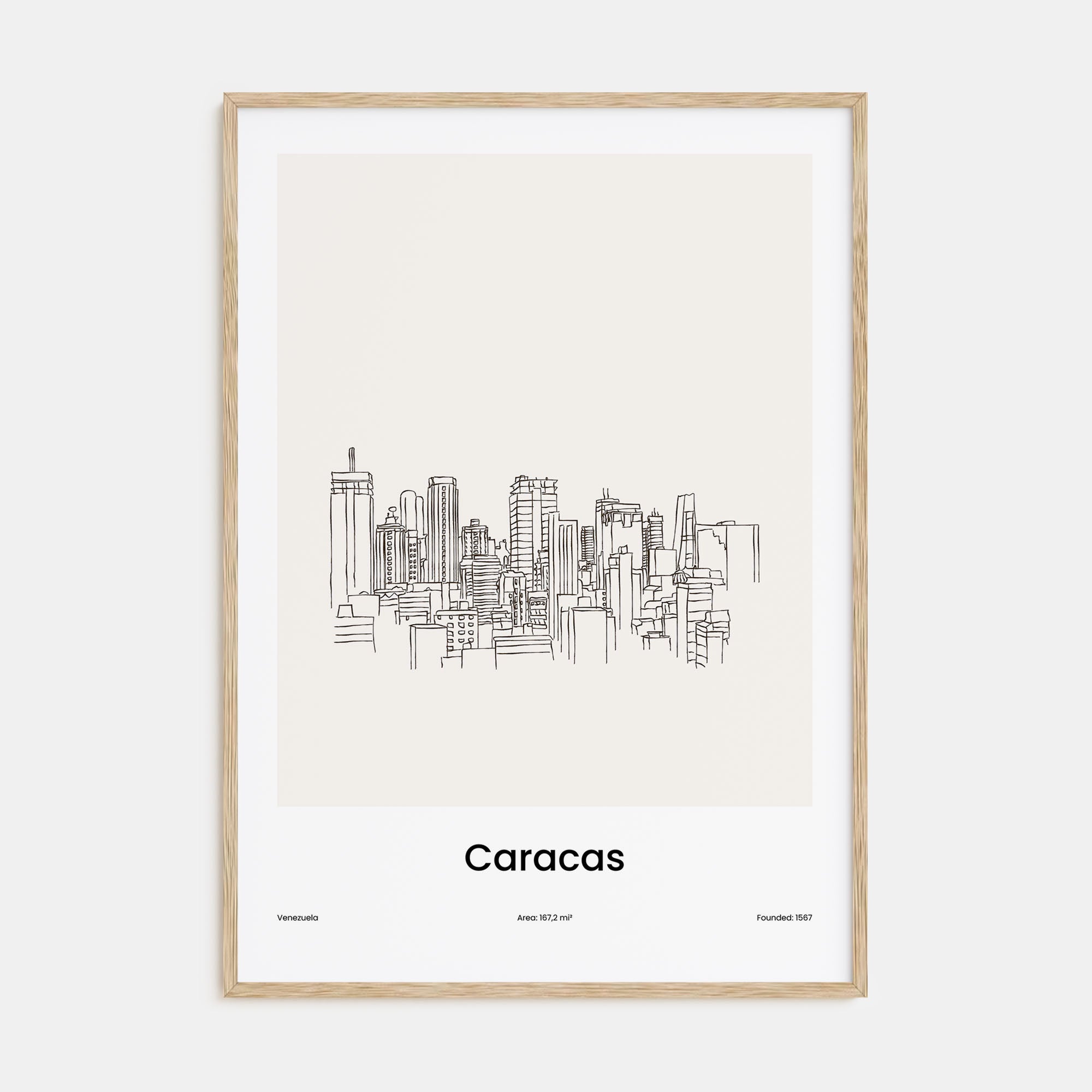 Caracas Drawn Poster