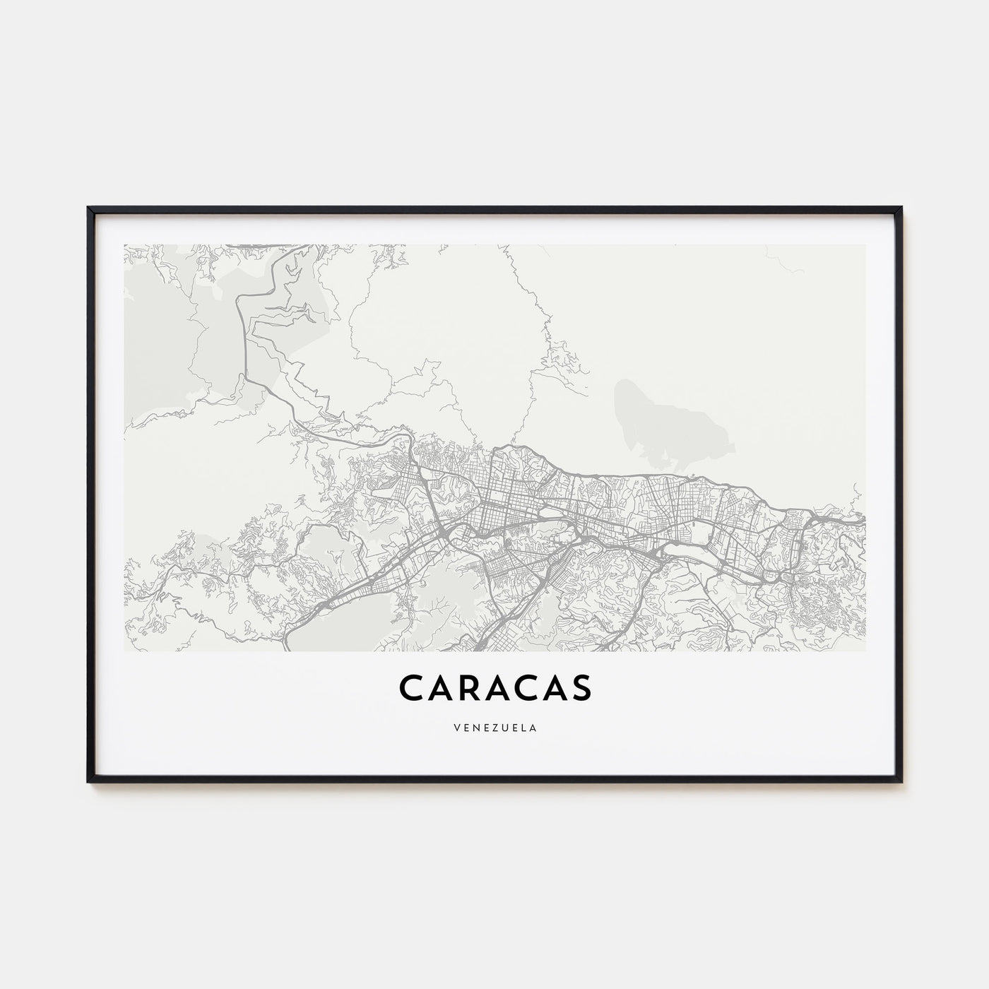 Caracas Map Landscape Poster