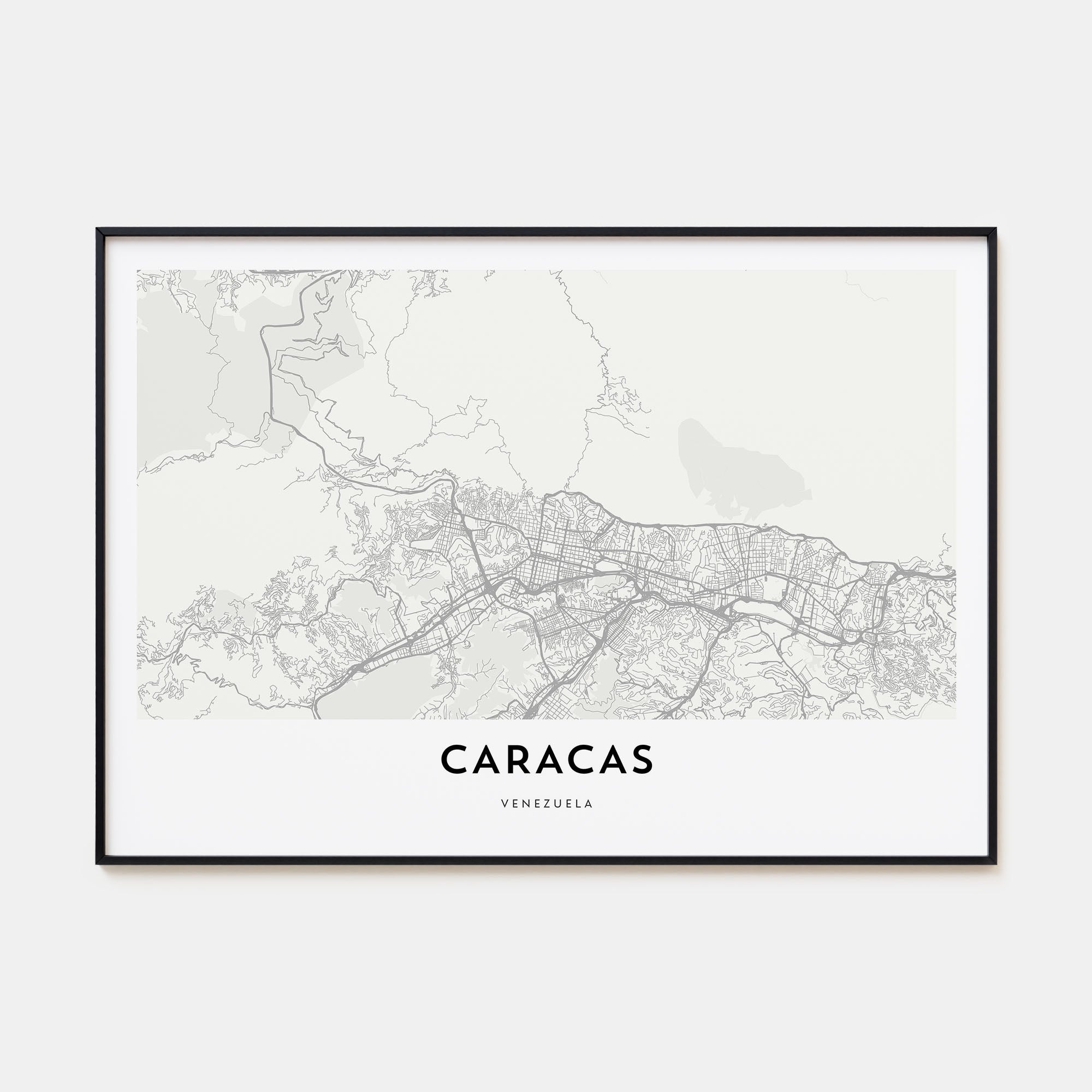 Caracas Map Landscape Poster
