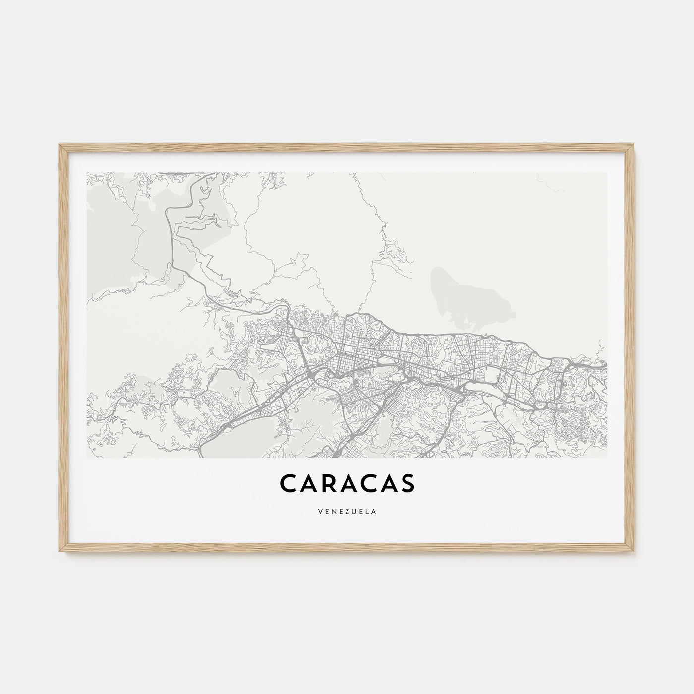 Caracas Map Landscape Poster