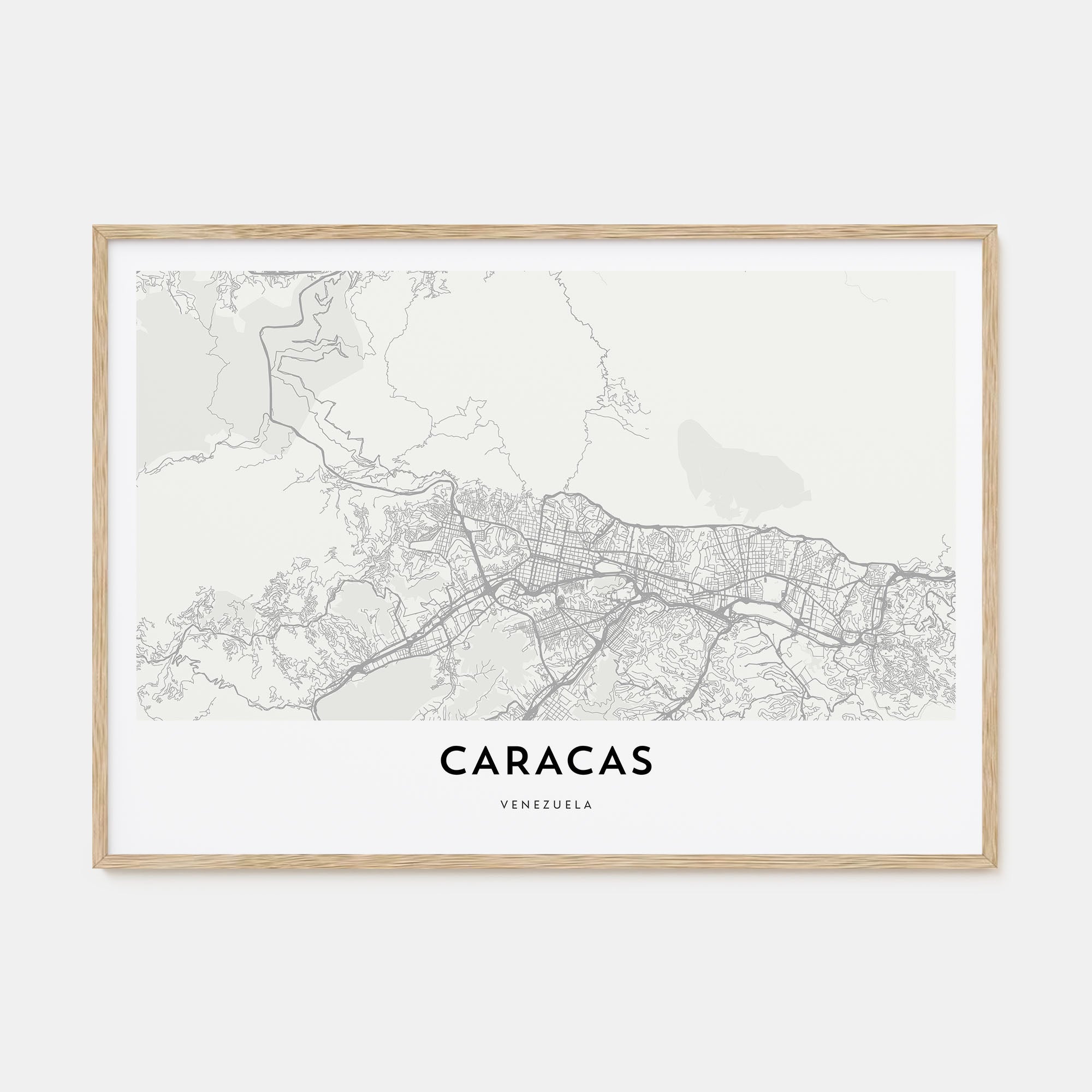 Caracas Map Landscape Poster