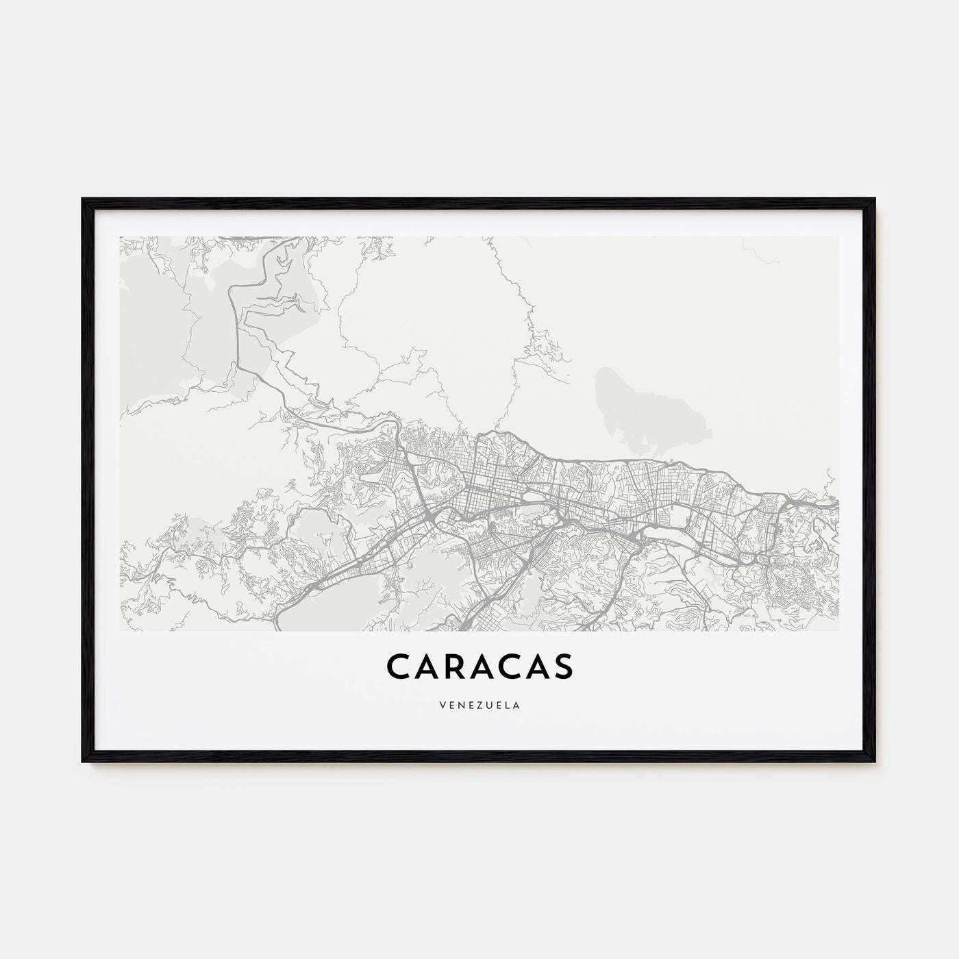 Caracas Map Landscape Poster