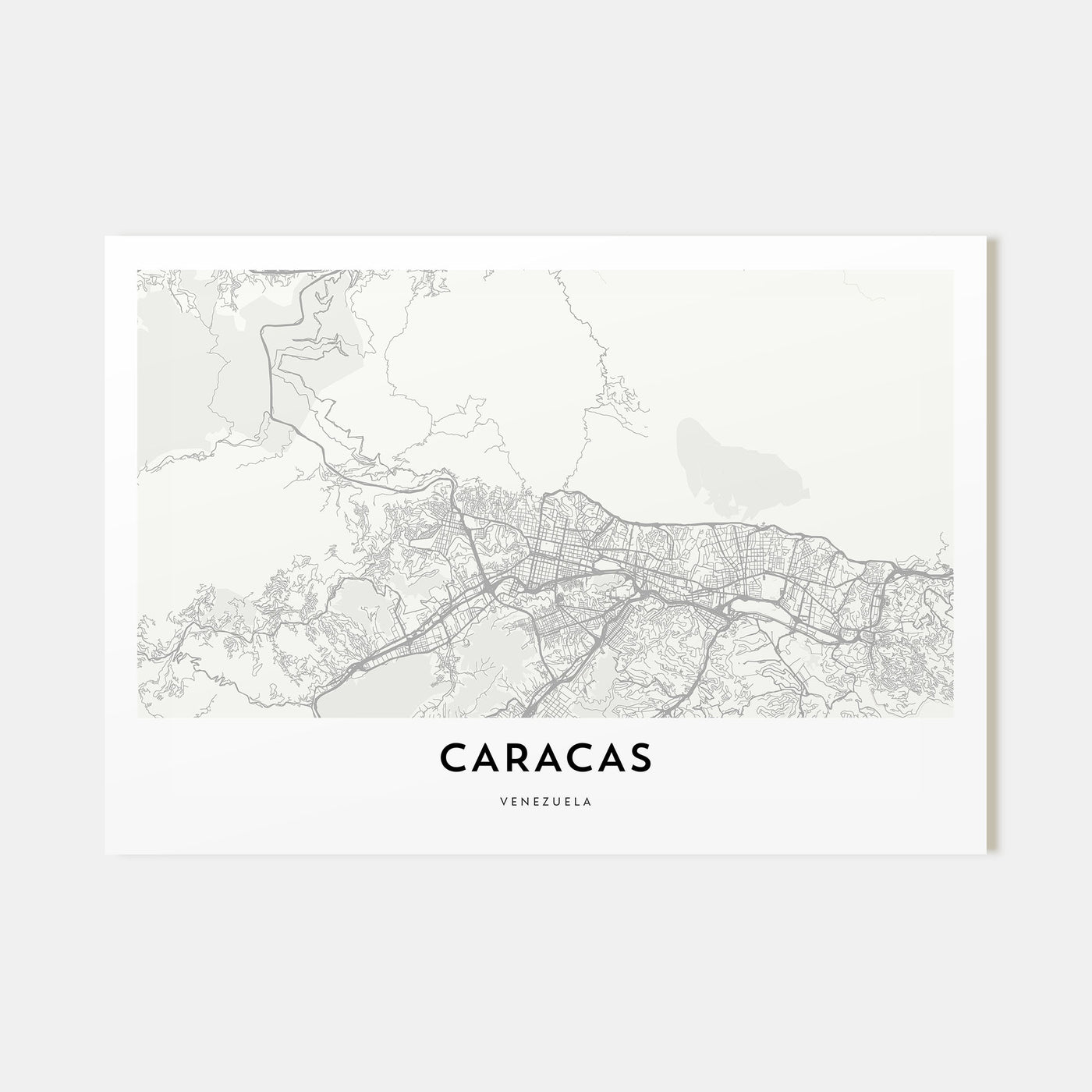 Caracas Map Landscape Poster