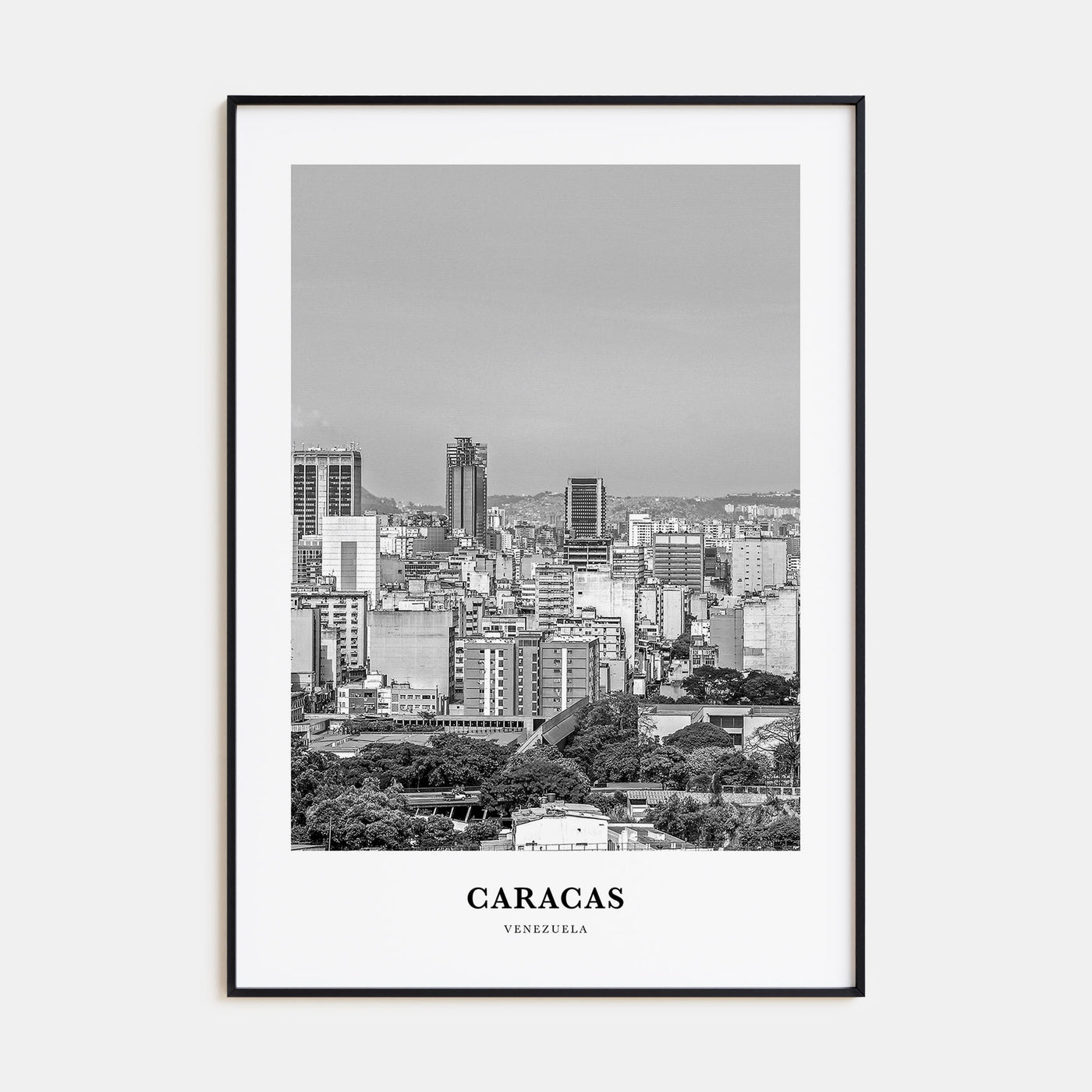 Caracas Portrait B&W No 2 Poster