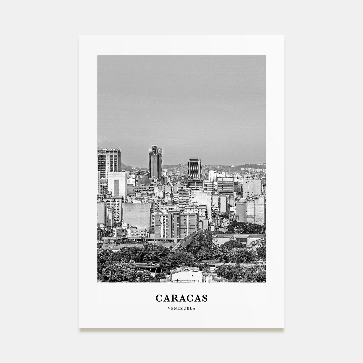 Caracas Portrait B&W No 2 Poster