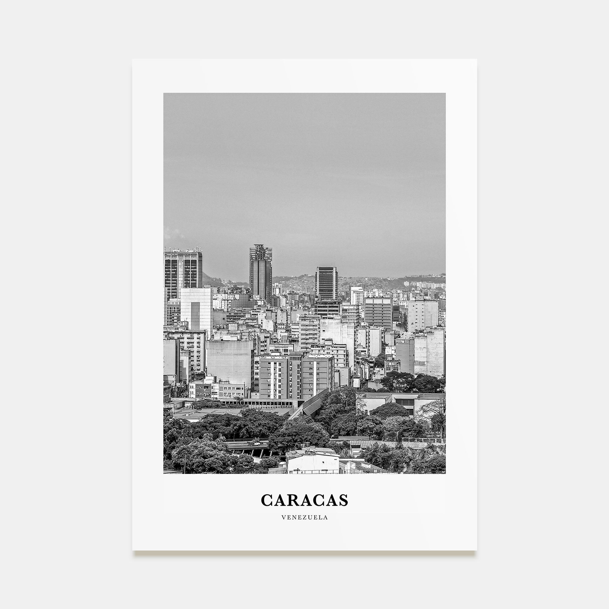 Caracas Portrait B&W No 2 Poster