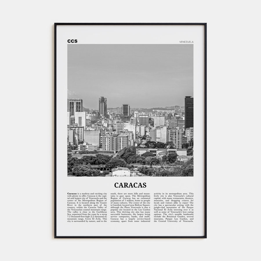Caracas Travel B&W No 1 Poster