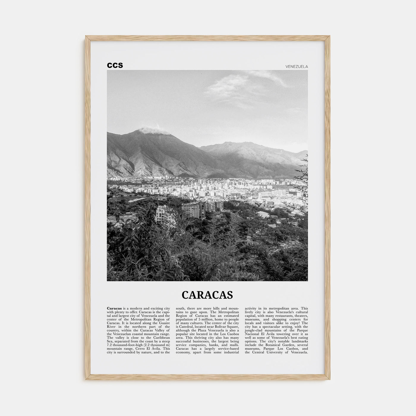 Caracas Travel B&W No 2 Poster
