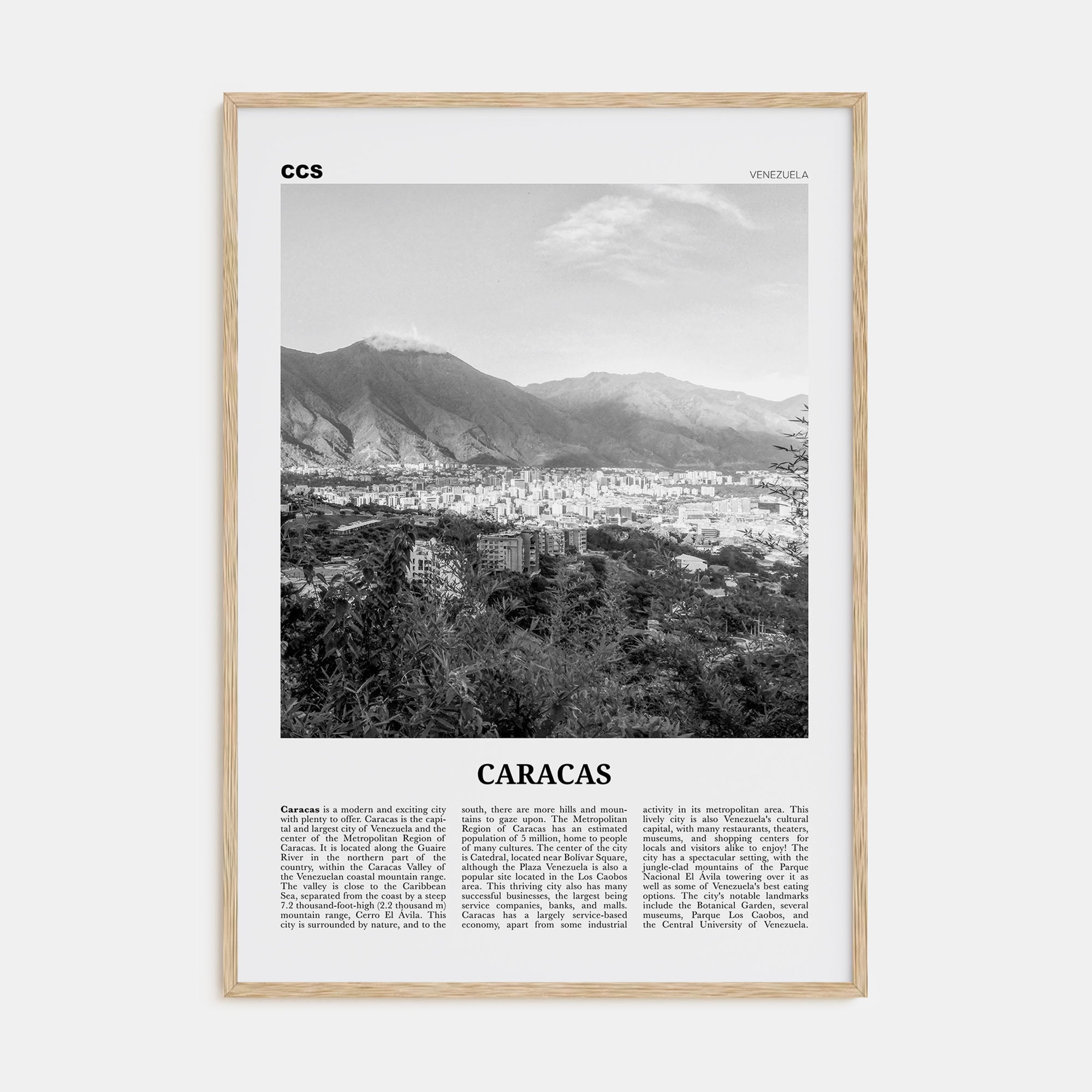 Caracas Travel B&W No 2 Poster