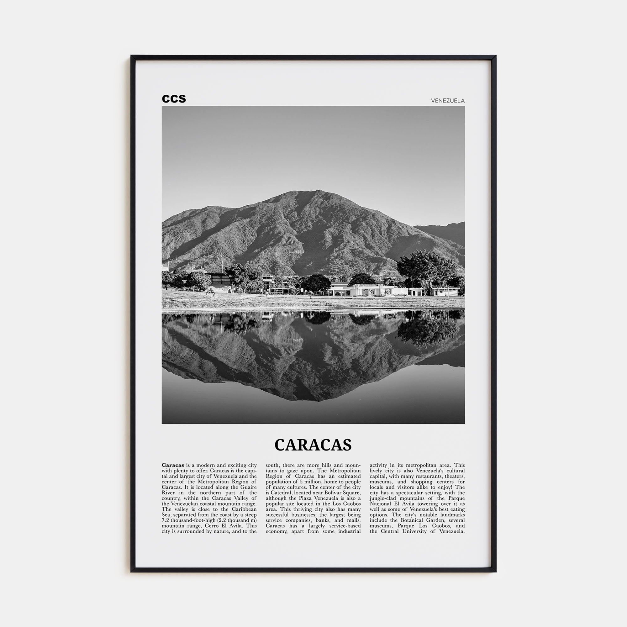 Caracas Travel B&W No 3 Poster