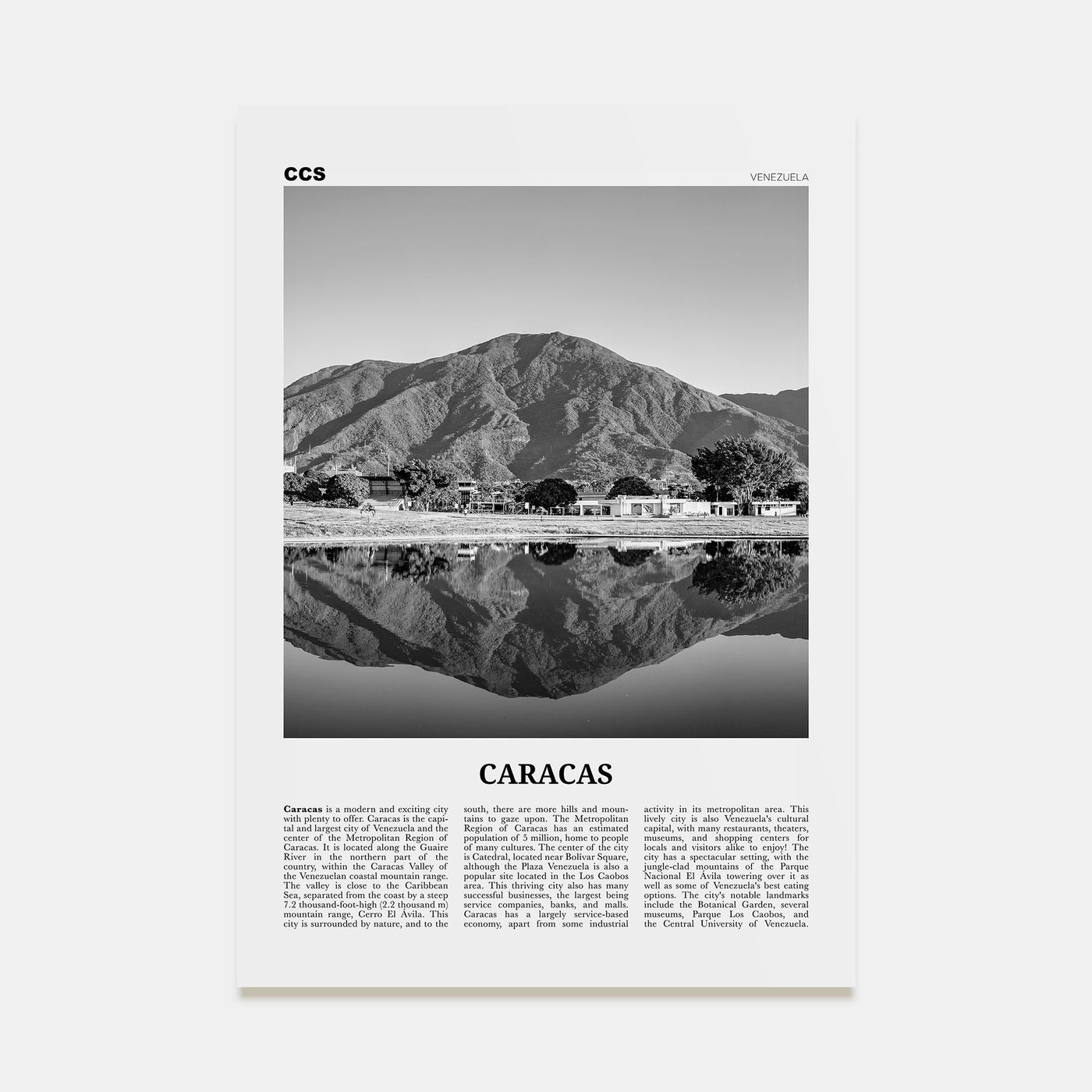 Caracas Travel B&W No 3 Poster