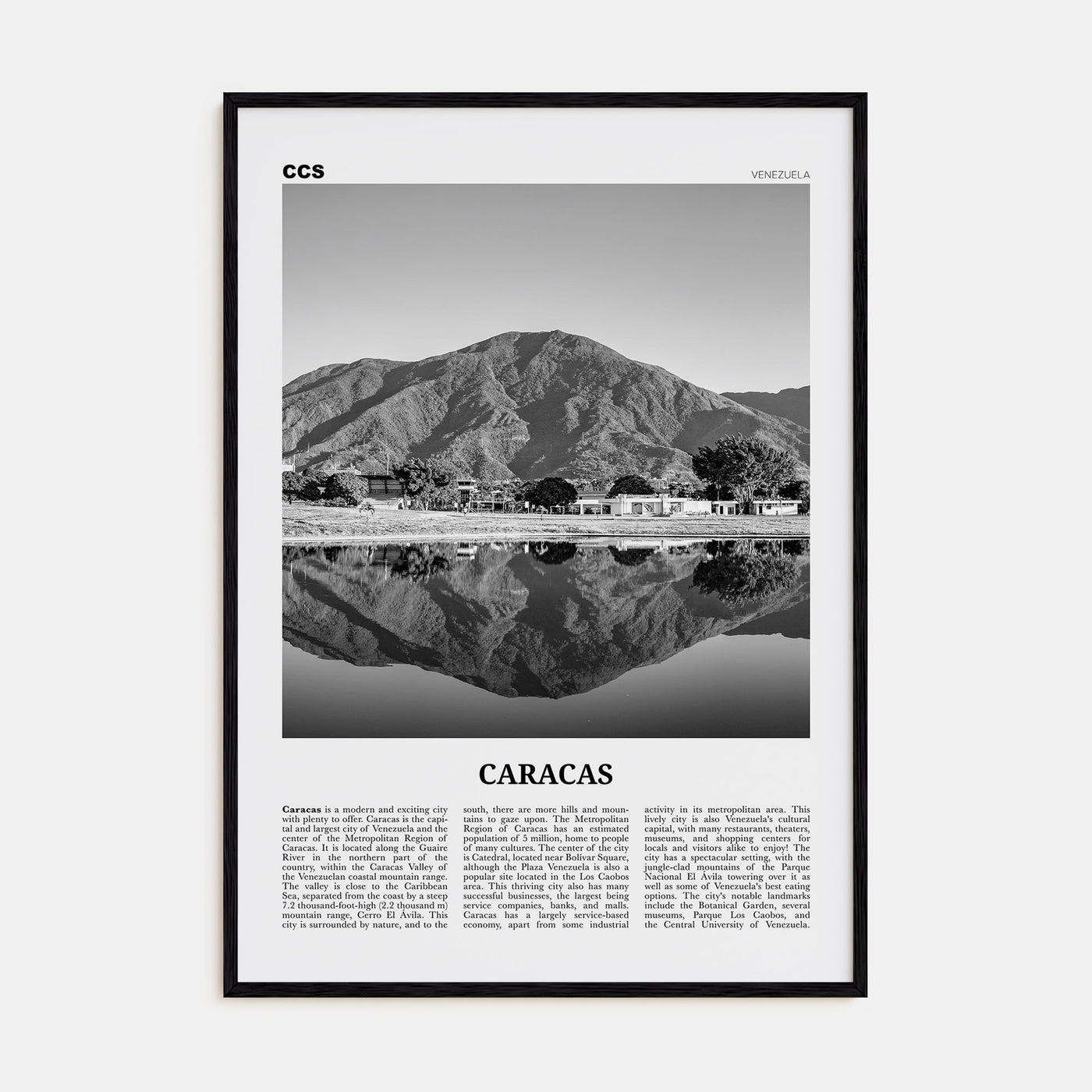 Caracas Travel B&W No 3 Poster