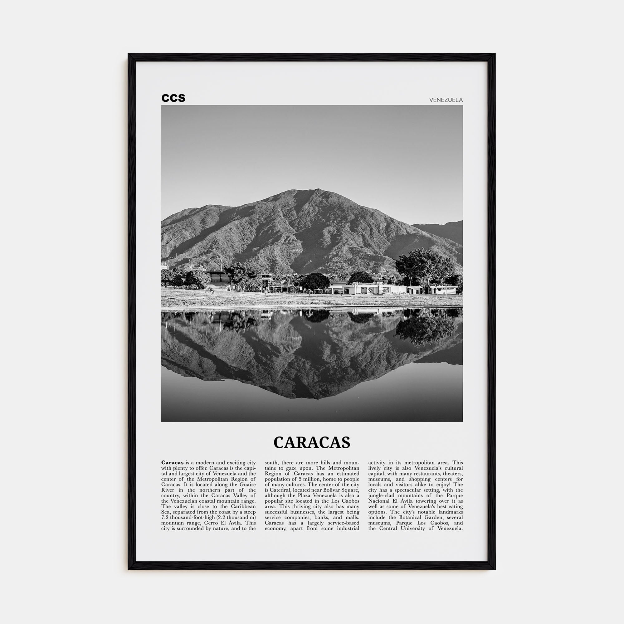 Caracas Travel B&W No 3 Poster