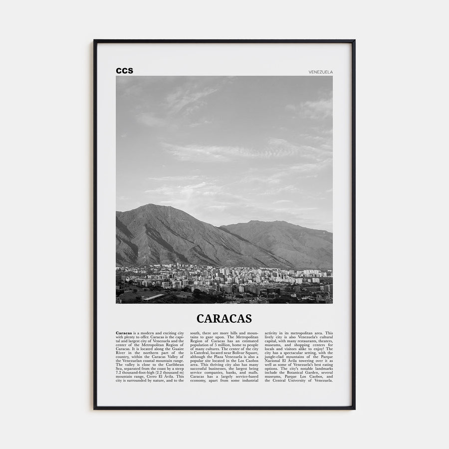Caracas Travel B&W No 4 Poster